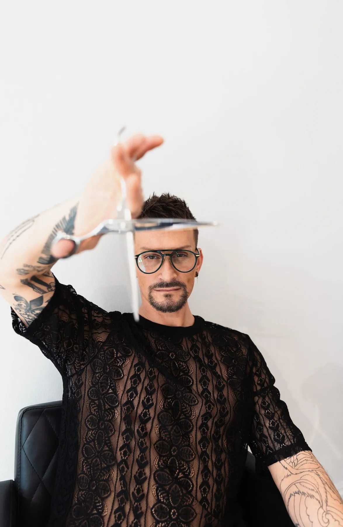 Stylist portrait with professional shears